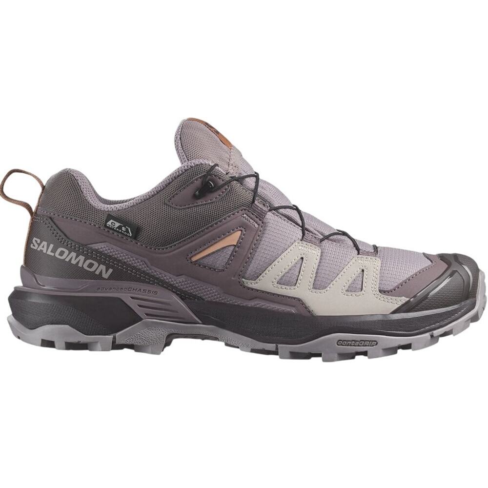 Salomon Trail Runner Athletic Shoes in Lavender Gray with Tan Accents